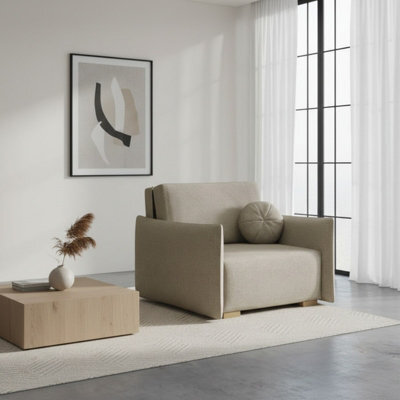 Viva Glov I Armchair With Sleeping Function Storage Container Chipboard Frame Sinuous Spring 104X98X85Cm Beige - image 1