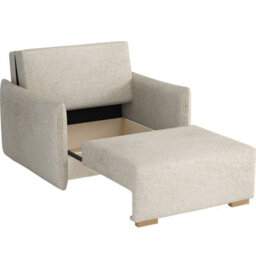 Viva Glov I Armchair With Sleeping Function Storage Container Chipboard Frame Sinuous Spring 104X98X85Cm Beige - thumbnail 3