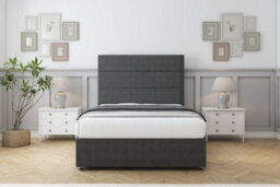 "Comfort Rosa Graphite Dumfries Divan Bed Set No Drawers - 26"" Strutted 4' Small Double" - thumbnail 1
