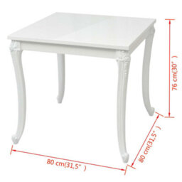 Berkfield Dining Table 80X80X76 Cm High Gloss White - thumbnail 5