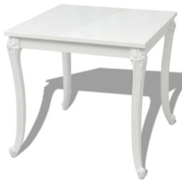 Berkfield Dining Table 80X80X76 Cm High Gloss White - thumbnail 2