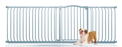 Bettacare Curved Top Dog Gate, 216Cm - 225Cm, Matt Grey, Pressure Fit Pet Gate For Dog And Puppy, Pet And Dog Barrier - image 1