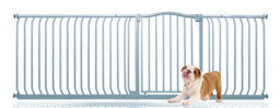 Bettacare Curved Top Dog Gate, 216Cm - 225Cm, Matt Grey, Pressure Fit Pet Gate For Dog And Puppy, Pet And Dog Barrier - thumbnail 1