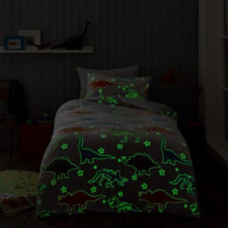 Smart Living Teddy Bear Fluffy Bedding Set, Thermal Warm & Cosy Super Soft Fleece Duvet Cover Set With Pillowcases - Dino Dig - thumbnail 2