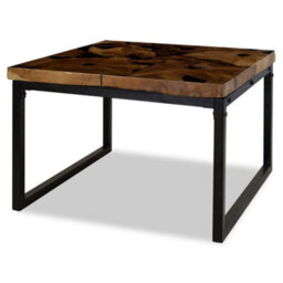 Berkfield Coffee Table Teak Resin 60X60X40 Cm Black And Brown - thumbnail 3