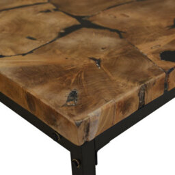 Berkfield Coffee Table Teak Resin 60X60X40 Cm Black And Brown - thumbnail 8