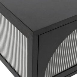 Walplus Tv Cabinet Black 105X35X50 Cm Glass And Steel - thumbnail 8