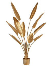 Wyld And Coco Luxleaf Artificial Banana Tree Gold 162Cm Potted With Adjustable Leaves For Indoor Decor - thumbnail 1