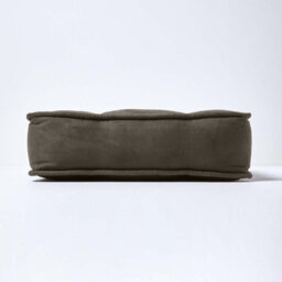 Homescapes Grey Faux Suede Dining Chair Booster Cushion - thumbnail 5