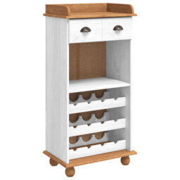 "Walplus Wine Cabinet ""askim"" With 12 Bottle Holders White Solid Wood Pine" - thumbnail 2