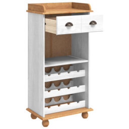 "Walplus Wine Cabinet ""askim"" With 12 Bottle Holders White Solid Wood Pine" - thumbnail 5