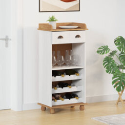 "Walplus Wine Cabinet ""askim"" With 12 Bottle Holders White Solid Wood Pine" - thumbnail 4