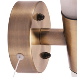 Happy Homewares Modern Brass Ip44 Rated Bathroom Wall Light Fitting With Tubular Glass Shades - thumbnail 4