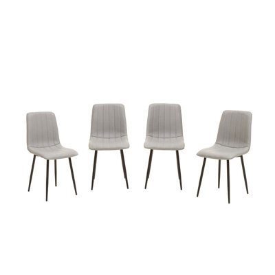 Orsina Set Of 4 Grey Dining Chairs, High Quality Kitchen Chair, Back Support Fabric Chair, Easy To Clean Chair - image 1