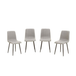 Orsina Set Of 4 Grey Dining Chairs, High Quality Kitchen Chair, Back Support Fabric Chair, Easy To Clean Chair - thumbnail 1
