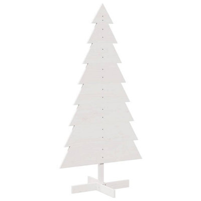 Berkfield Versatile Wooden Christmas Tree For Decoration White 150 Cm Solid Wood Pine