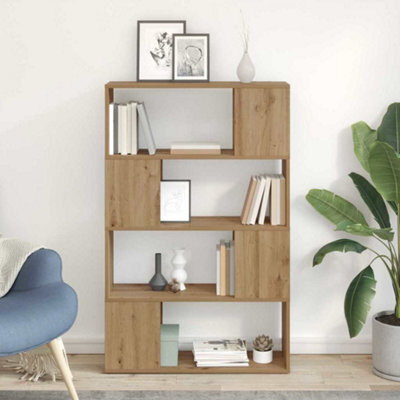 Berkfield Bookcase Artisan Oak Engineered Wood 80 X 24 X 124 Cm Storage - image 1