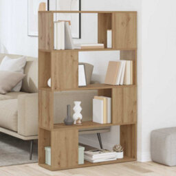 Berkfield Bookcase Artisan Oak Engineered Wood 80 X 24 X 124 Cm Storage - thumbnail 4