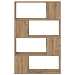Berkfield Bookcase Artisan Oak Engineered Wood 80 X 24 X 124 Cm Storage - thumbnail 5