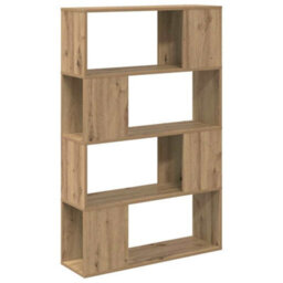 Berkfield Bookcase Artisan Oak Engineered Wood 80 X 24 X 124 Cm Storage - thumbnail 2