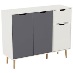 Lassic Vida Designs 3 Door 1 Drawer Sideboard, Grey & White - thumbnail 5