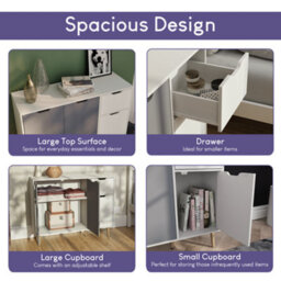 Lassic Vida Designs 3 Door 1 Drawer Sideboard, Grey & White - thumbnail 7