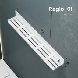 White Shower Caddy Hanging Storage Rack Magnetic Adhesive Wall Mount - thumbnail 2