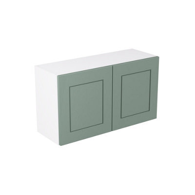 Kitchen Kit Sage Green Matt Shaker Door Double Extractor Wall Mounted Unit Cabinet Soft Close Drawers Flatpack - 800X455mm - image 1