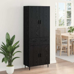Walplus Highboard 2 Pcs Black Oak 69.5 X 34 X 180 Cm Engineered Wood - thumbnail 4