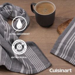 Cuisinart Fouta Professional Grey Rectangle 100% Cotton Yarn Dye Tea Towel 40 X 70Cm Pack Of 2 - thumbnail 4