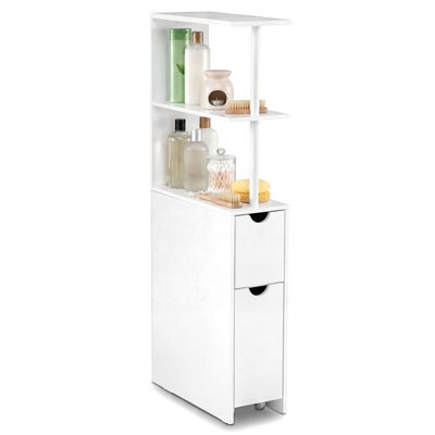 Gainoom Slim Storage Cabinet Narrow Freestanding Bathroom Organizer With Open Shelves - image 1