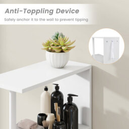 Gainoom Slim Storage Cabinet Narrow Freestanding Bathroom Organizer With Open Shelves - thumbnail 8