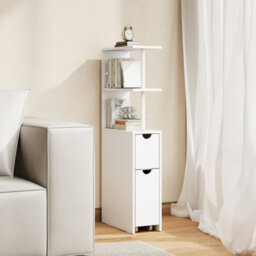 Gainoom Slim Storage Cabinet Narrow Freestanding Bathroom Organizer With Open Shelves - thumbnail 5