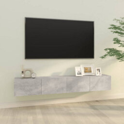 Vidaxl Wall Tv Cabinets 2 Pcs Concrete Grey 100X30X30 Cm Engineered Wood - thumbnail 1