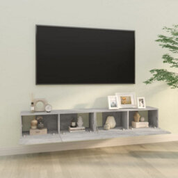 Vidaxl Wall Tv Cabinets 2 Pcs Concrete Grey 100X30X30 Cm Engineered Wood - thumbnail 3