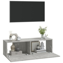 Vidaxl Wall Tv Cabinets 2 Pcs Concrete Grey 100X30X30 Cm Engineered Wood - thumbnail 4