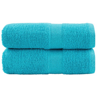Berkfield Premium Guest Towels Solund 2 Pcs Turquoise 30X50 Cm 600 Gsm - image 1