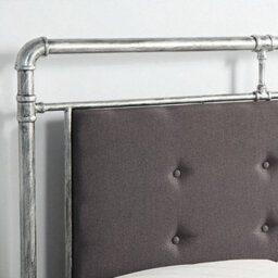 OAT Home Shoreditch Industrial Scaffold Distressed Steel Effect Metal Double Bed Frame - thumbnail 3