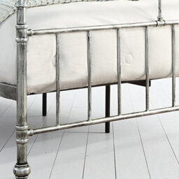 OAT Home Shoreditch Industrial Scaffold Distressed Steel Effect Metal Double Bed Frame - thumbnail 5