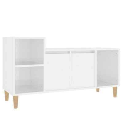 Berkfield Classic Tv Cabinet High Gloss White 100X35X55 Cm Engineered Wood - image 1