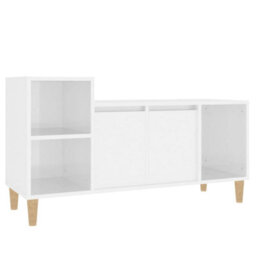 Berkfield Classic Tv Cabinet High Gloss White 100X35X55 Cm Engineered Wood - thumbnail 1