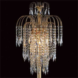 Luminosa Lighting Luminosa Shower 3 Light Gold Floor Lamp With Heritage Prism Crystals - thumbnail 2