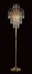 Luminosa Lighting Luminosa Shower 3 Light Gold Floor Lamp With Heritage Prism Crystals - thumbnail 1