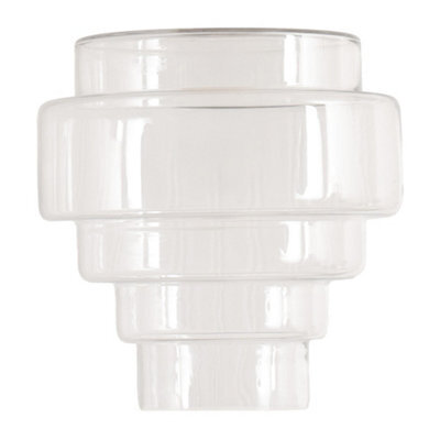 Valuelights Lane Clear Glass 5 Tier Layered Easy Fit Ceiling Lamp Shade (D)23.5Cm - image 1