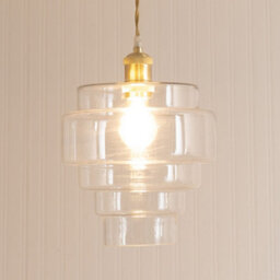 Valuelights Lane Clear Glass 5 Tier Layered Easy Fit Ceiling Lamp Shade (D)23.5Cm - thumbnail 3