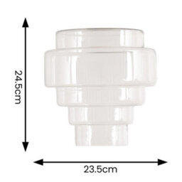 Valuelights Lane Clear Glass 5 Tier Layered Easy Fit Ceiling Lamp Shade (D)23.5Cm - thumbnail 5