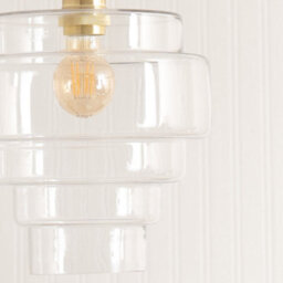 Valuelights Lane Clear Glass 5 Tier Layered Easy Fit Ceiling Lamp Shade (D)23.5Cm - thumbnail 4