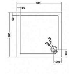 Royal Bathrooms 800 X 800mm Square Stone Shower Enclosure Tray With Riser Kit Gloss White 30mm Slimline - thumbnail 9