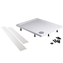 Royal Bathrooms 800 X 800mm Square Stone Shower Enclosure Tray With Riser Kit Gloss White 30mm Slimline - thumbnail 7