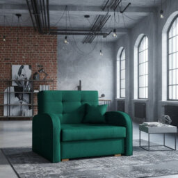 Viva Gold I Compact Single Sofa Bed With Storage And Modern Upholstered Design Green - thumbnail 2